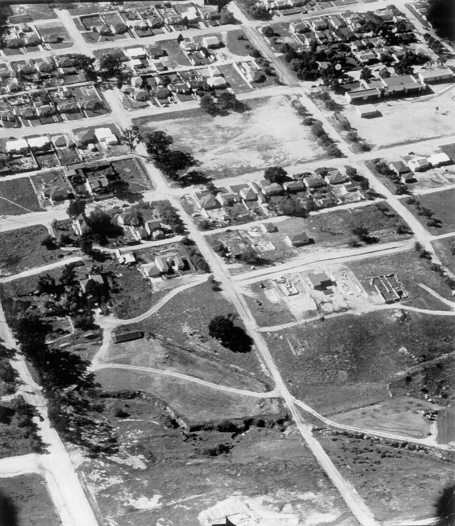 1951 Looking West over the future location of Galveston St.